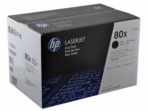 HP 80X CF280XD OEM HY Toner Dual Pack, 2 x 6.9K Pages, Black