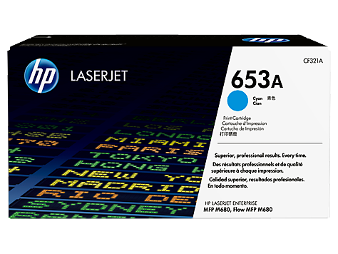 HP 653A CF321A OEM Toner Cartridge, 16500 pages, Cyan