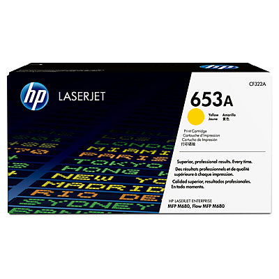 HP 653A CF322A OEM Toner Cartridge, 16500 pages, Yellow