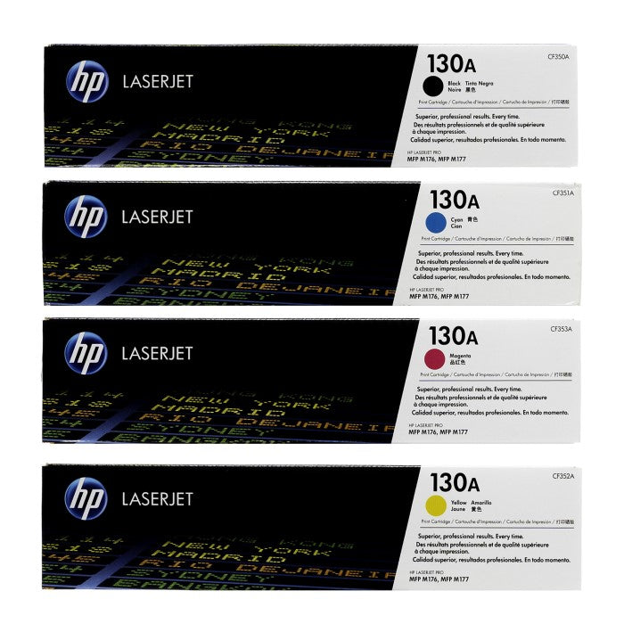 HP 130A OEM Toner Cartridge Set, B/C/M/Y
