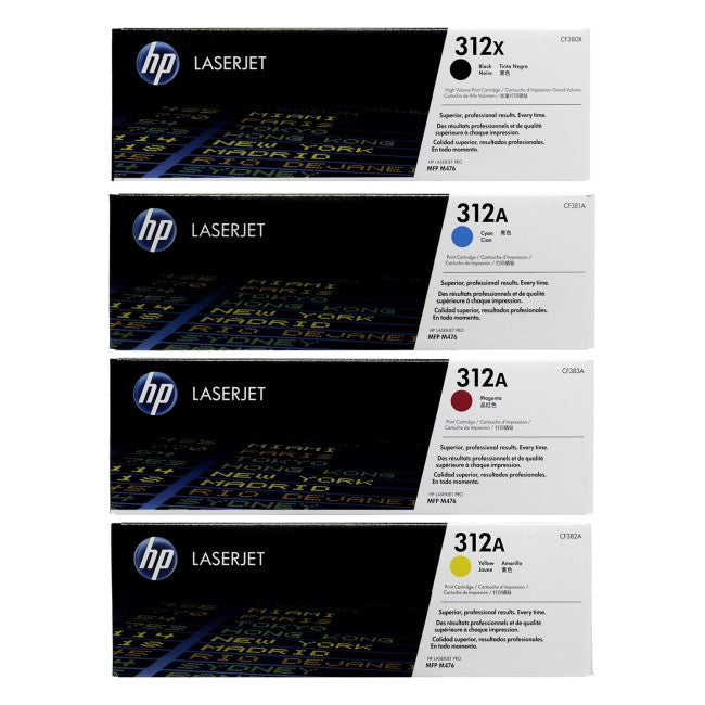 HP 312X OEM HY Toner Set, B/C/M/Y