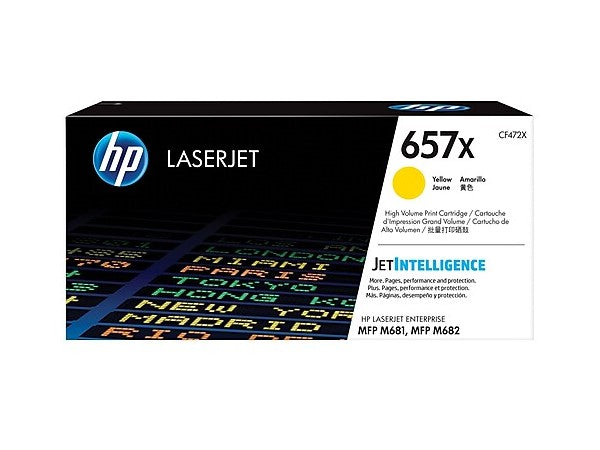 HP 657X CF472X OEM HY LaserJet Toner Cartridge, 23K Pages, Yellow