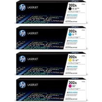 HP 202A CF500A OEM Toner Set, B/C/M/Y