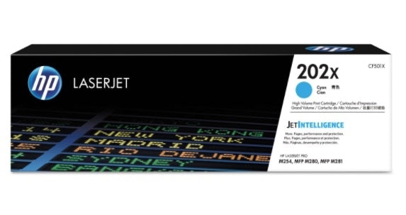 HP 202X CF501X OEM HY Toner Cartridge, 2.5K Pages, Cyan