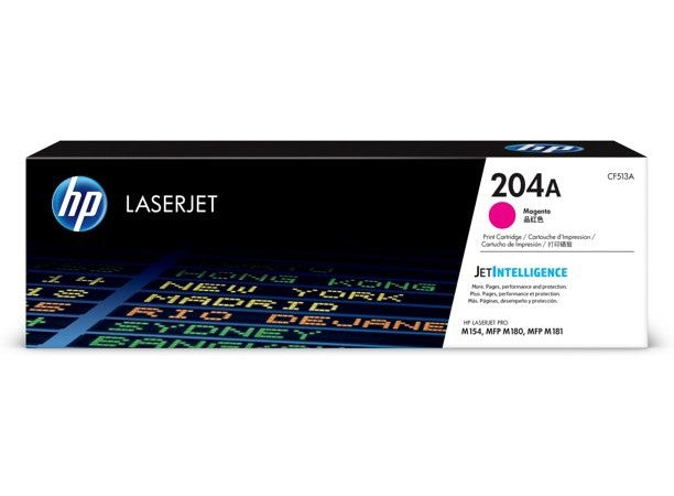 HP 204A CF513A OEM LaserJet Toner Cartridge, 900 pages, Magenta