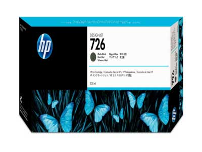 HP 726 CH575A OEM Ink Cartridge, 300mL, Matte Black