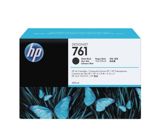 HP 761 CM991A OEM Inkjet Cartridge, 400 ml, Matte Black