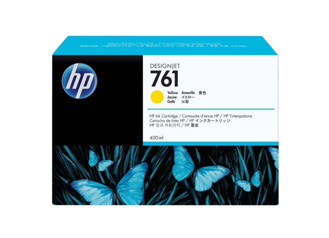 HP 761 CM992A HP 761 OEM Inkjet Cartridge, 400 ml, Yellow