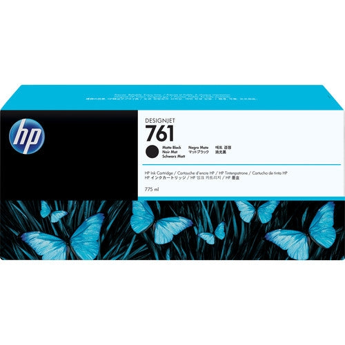 HP 761 CM997A OEM Ink Cartridge, 775 Pages, Matte Black