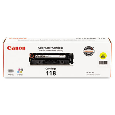 Canon 2659B001 CRG 118 OEM Toner Cartridge, 2900 pages, Yellow