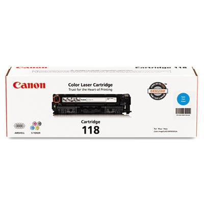 Canon 2661B001 CRG 118 OEM Toner Cartridge, 2900 pages, Cyan