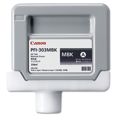 Canon 2957B001 ( PFI 303MBK ) OEM Ink Cartridge, 330 mL, Matte Black