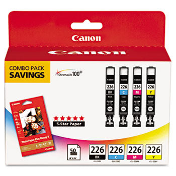 Canon 4546B007AA CLI-226 OEM Ink & Paper Set
