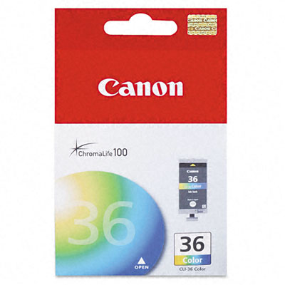Canon 1511B002 CLI-36 OEM Ink Tank, 100 pages, Tri-Color
