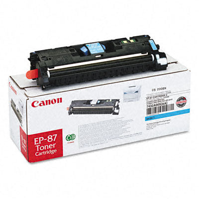 Canon 7432A005AA EP-87 OEM Toner Cartridge, 4,000 pages, Cyan