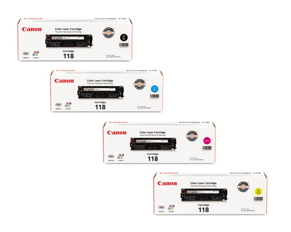 Canon 2662B001 CRG 118 OEM Toner Set, B/C/M/Y