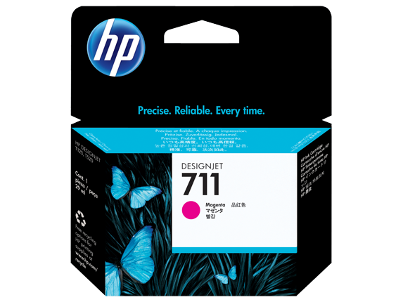 HP 711 CZ131A OEM Inkjet Cartridge, 29 ML, Magenta