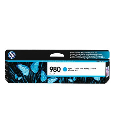 HP 980 D8J07A OEM Ink Cartridge, 6.6K Pages, Cyan