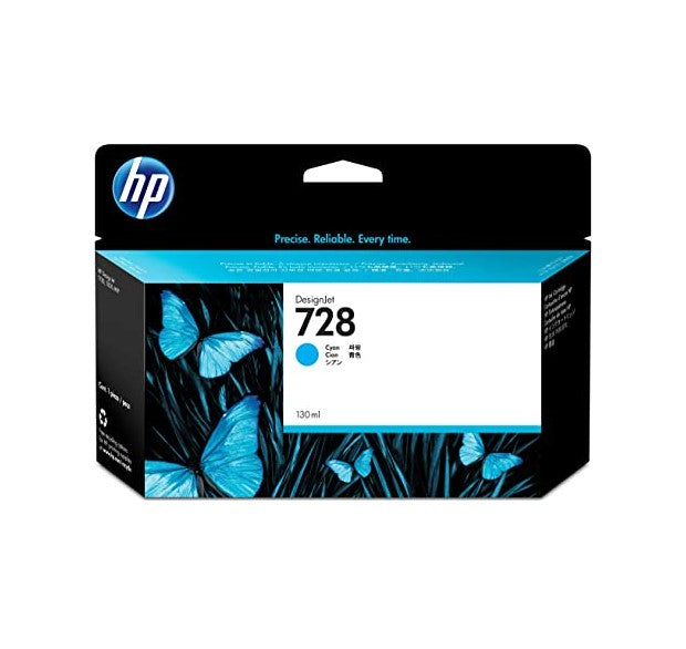 HP 728 F9J67A Inkjet Cartridge, 130ML Pages, Cyan
