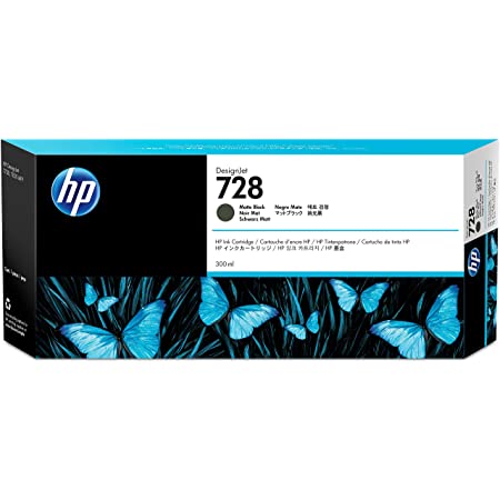 HP 728 F9J68A Inkjet Cartridge, 300ML Pages, Matte Black