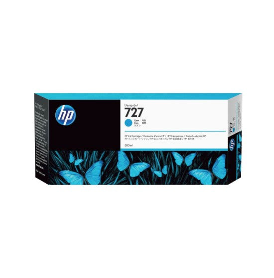 HP 727 F9J76A Inkjet Cartridge, 300ML Pages, Cyan