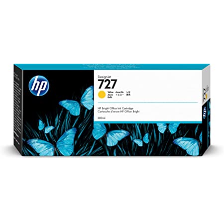 HP 727 F9J78A Inkjet Cartridge, 300ML Pages, Yellow