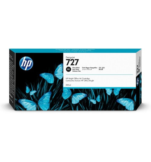 HP 727 F9J79A Inkjet Cartridge, 300ML Pages, Photo Black