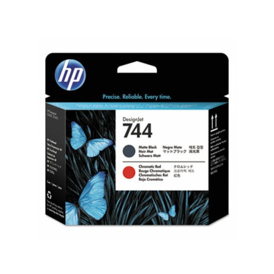 HP 744 F9J88A Printhead Cartridge, Matte Black/Red