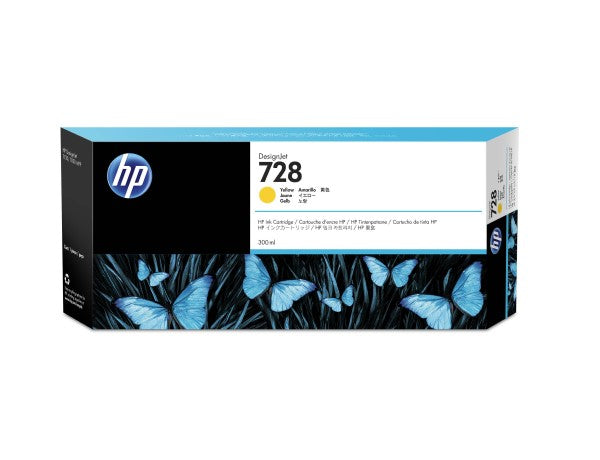 HP 728 F9K15A Inkjet Cartridge, 300ML Pages, Yellow