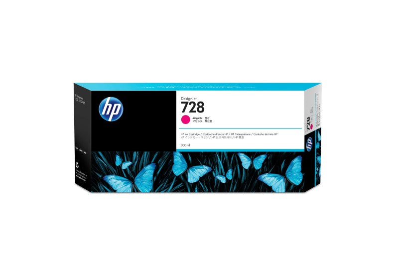 HP 728 F9K16A Inkjet Cartridge, 300ML Pages, Magenta
