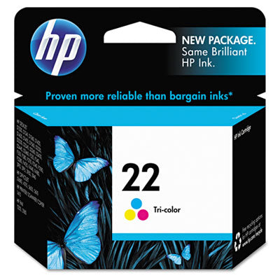 HP 22 C9352AN OEM Ink Cartridge, 165 pages, Tri-Color