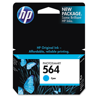 HP 564 CB318WN OEM Ink Cartridge, 300 pages, Cyan