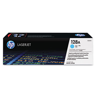 HP 128A CE321A OEM Toner Cartridge, 1300 pages, Cyan