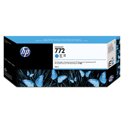 HP 772 CN636A OEM Ink Cartridge, 300mL, Cyan