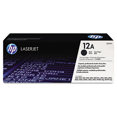 HP 12A Q2612A OEM Toner Cartridge, 2K pages, Black