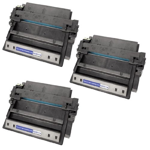Compatible for HP 11X Q6511X Toner Cartridge, 12K pages, Box of 3, Black