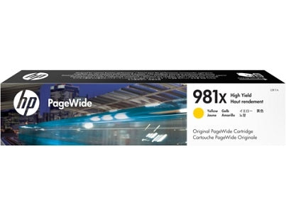 HP 981X L0R11A OEM HY PageWide Ink Cartridge, 10K pages, Yellow