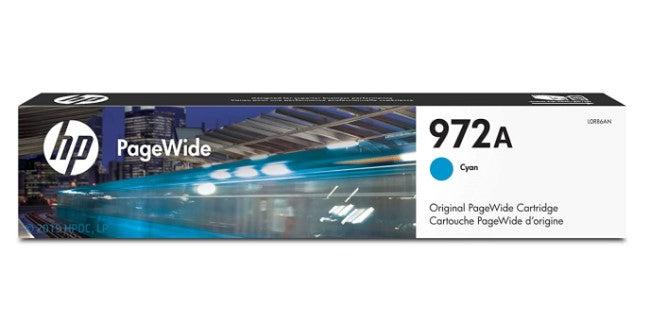 HP 972A L0R86AN OEM PageWide Ink Cartridge, 3k pages, Cyan