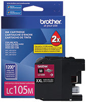 Brother LC105M XXL Series OEM Ink Cartridge, 1200 pages, Magenta