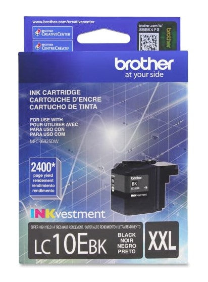 Brother LC10EBK Super High Yield Inkjet Cartridge, 2.4K Pages, Black