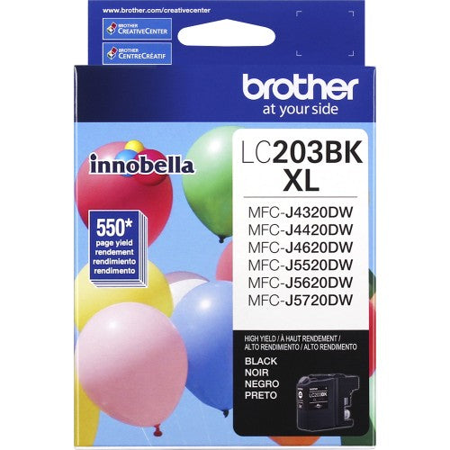 Brother LC203BK OEM Ink Cartridge, 550 pages, Black