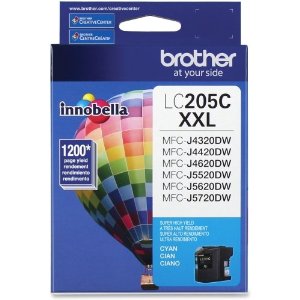 Brother LC205C OEM XXL Super HY Ink Cartridge, 1200 pages, Cyan
