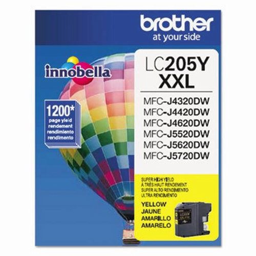 Brother LC205Y OEM XXL Super HY Ink Cartridge, 1200 pages, Yellow
