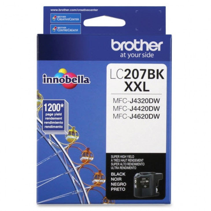 Brother LC207BK OEM XXL Super HY Ink Cartridge, 1200 pages, Black