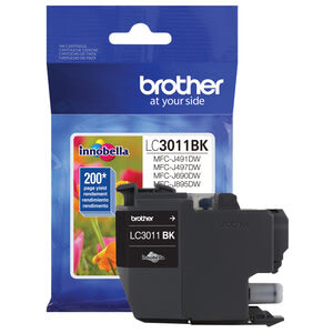 Brother LC3011BK OEM Ink Cartridge, 200 Pages, Black