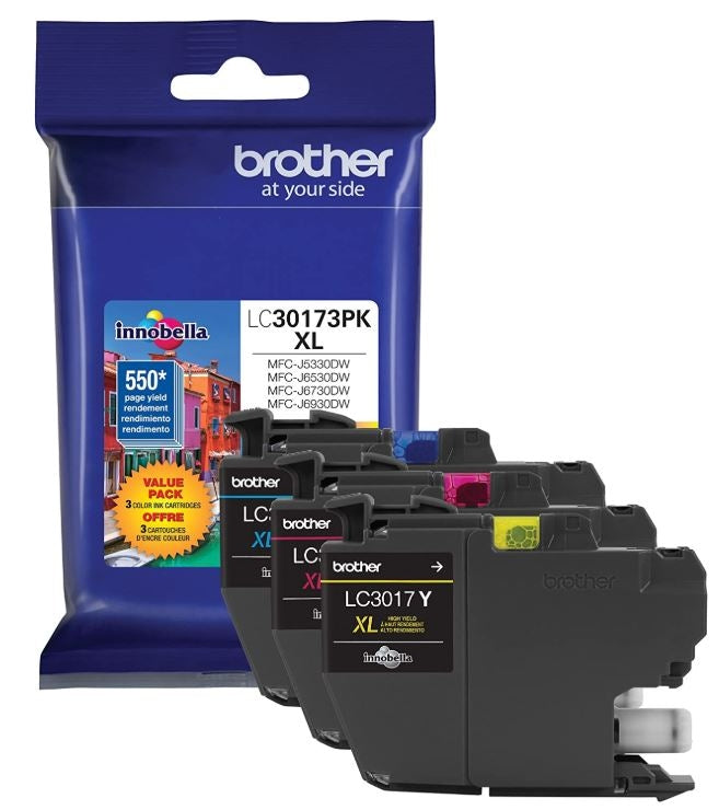Brother LC3017 3PK OEM HY Ink Set, C/M/Y