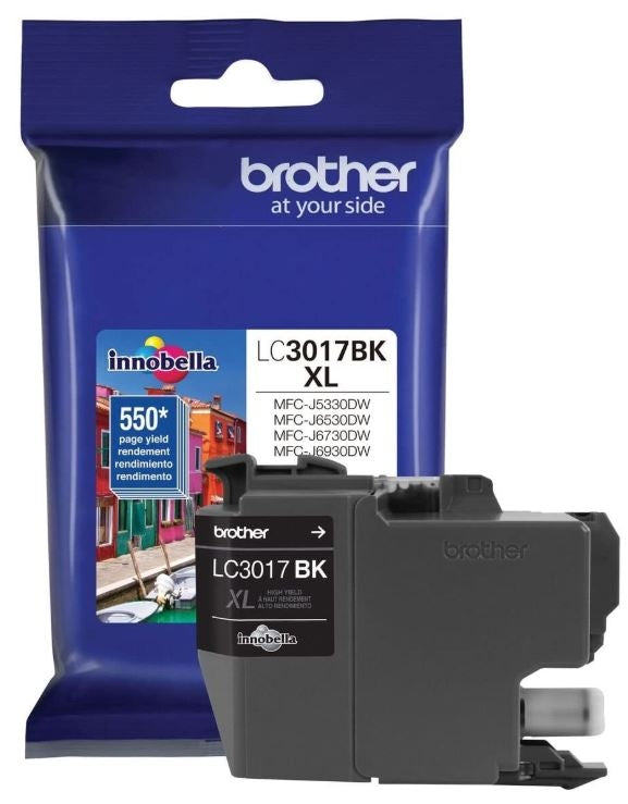 Brother LC3017BK HY Ink Cartridge, 550 Pages, Black