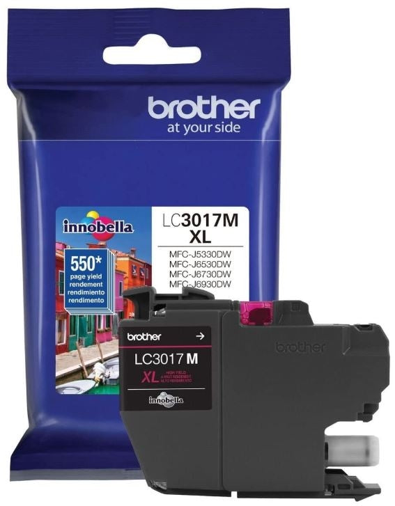 Brother LC3017M HY Ink Cartridge, 550 Pages, Magenta