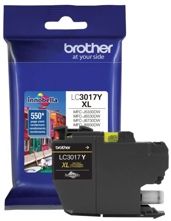 Brother LC3017Y HY Ink Cartridge, 550 Pages, Yellow