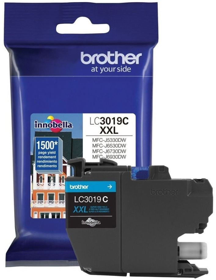 Brother LC3019C Super High-Yield Ink Cartridge, 1.5K Pages, Cyan